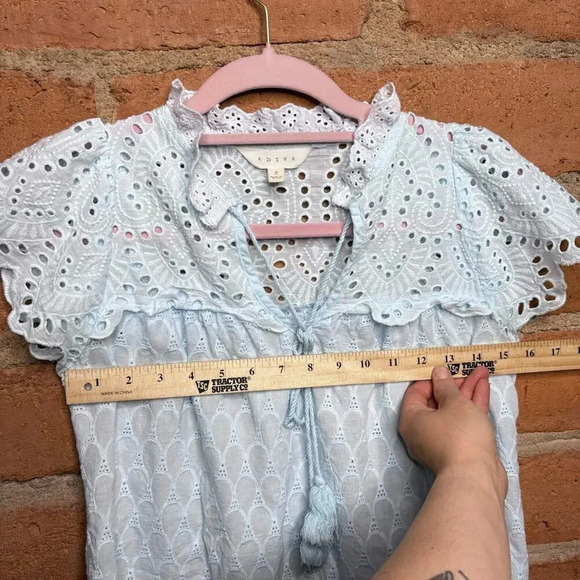 Coquette boho crochet classic preppy ballet eyelet casual top cottagecore - Picture 7 of 9